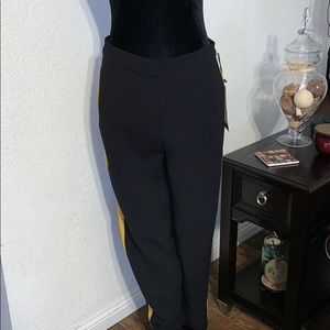 Forever21 Black pants with mustard stripe